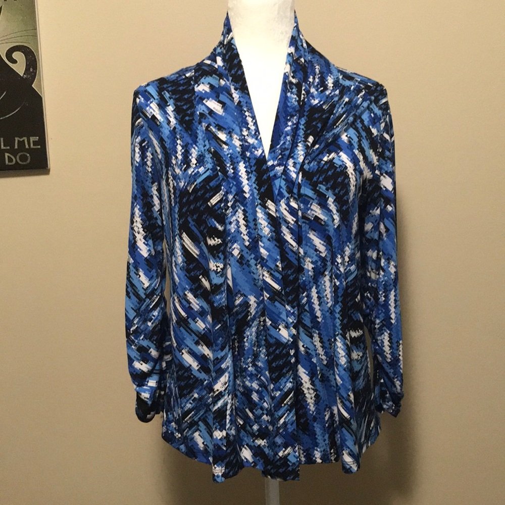 Light jacket blue, black white long sleeve ruched